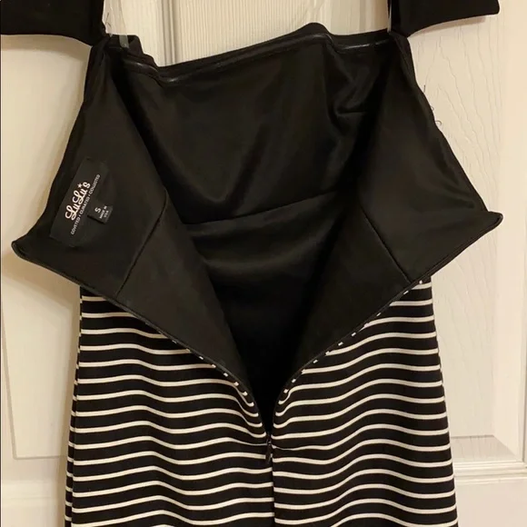 Lulu’s Black White Striped Sexy Bodycon Dress Back Zipper Rayon-blend Size Small - Picture 6 of 9